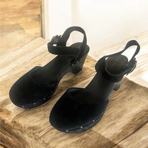 Woman’s Black Suede Clog